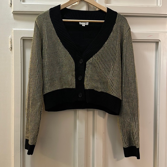 SUPERDOWN cardigan. Black/gold - Picture 1 of 6
